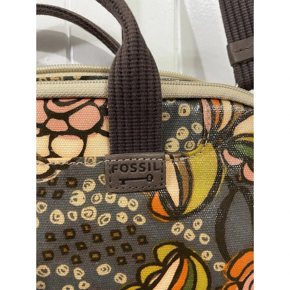 Fossil laptop bag flower print Crossbody iPad Travel Stationary